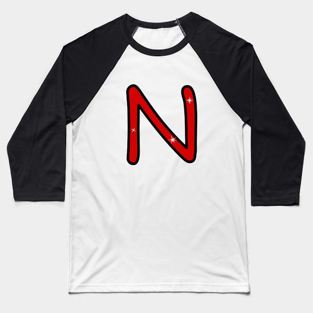 Letter N. Name with letter N. Personalized gift. Abbreviation. Abbreviation. Lettering Baseball T-Shirt by grafinya